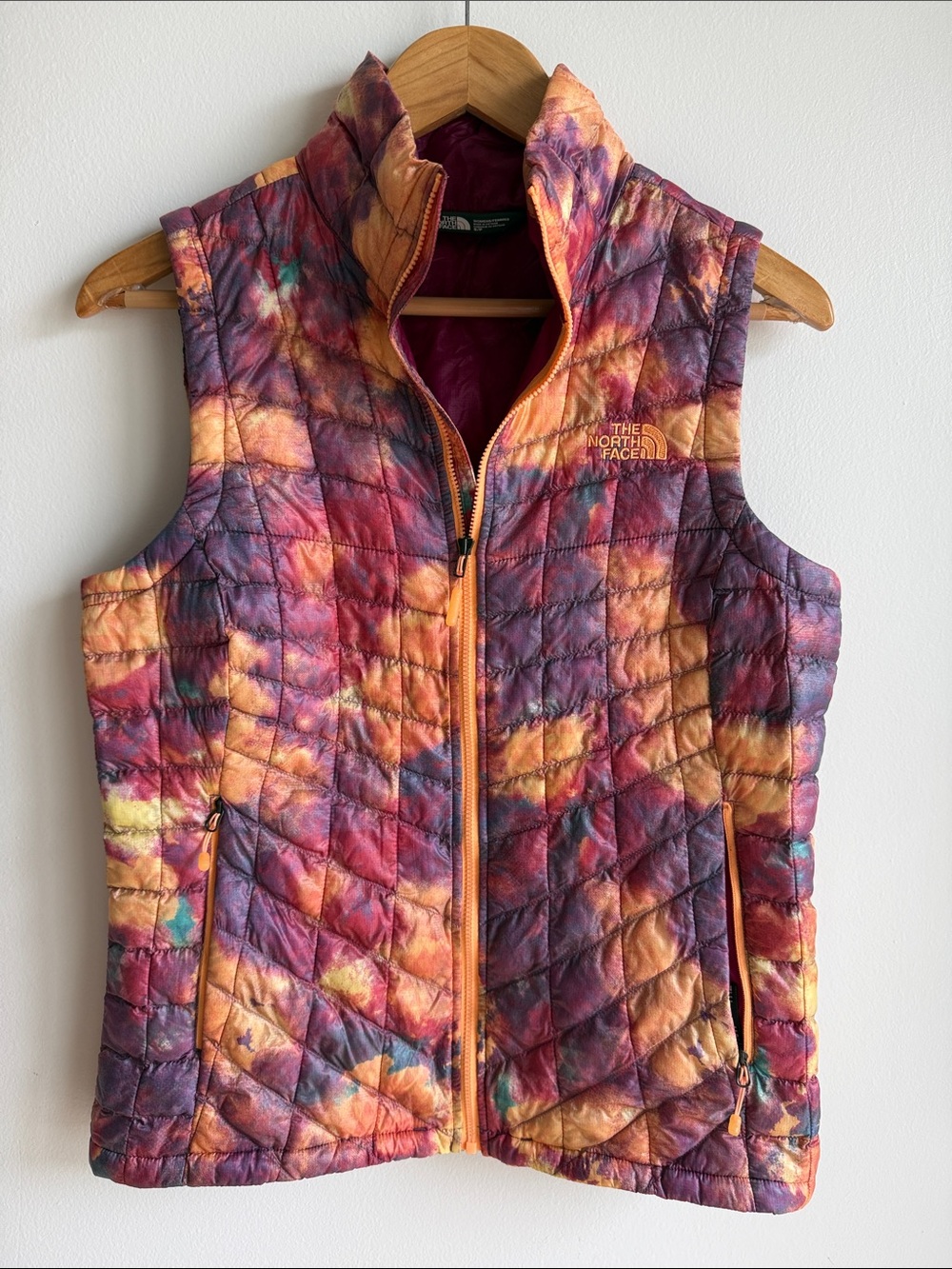 The North Face Women’s Quilted Vest - Sunset Multi (Orange, Purple)